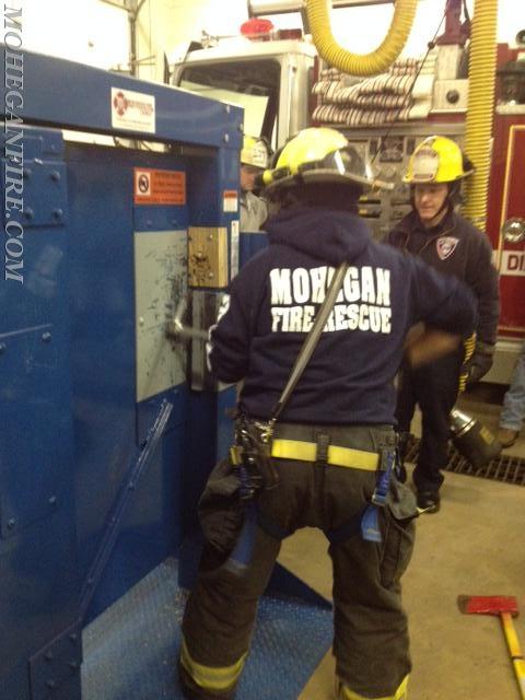 Forcible Entry Training Using Halligan On Door Simulator At Furnace Woods Station (Sta. 3) On 2/18/15